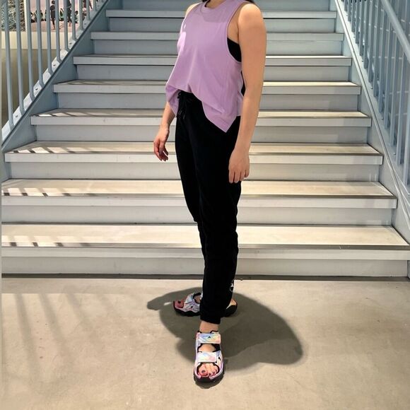 🆕️ Adidas Stella McCartney Hika Outdoor Sandal Bliss Pink Frozen Yellow Tie Dye - Picture 3 of 14